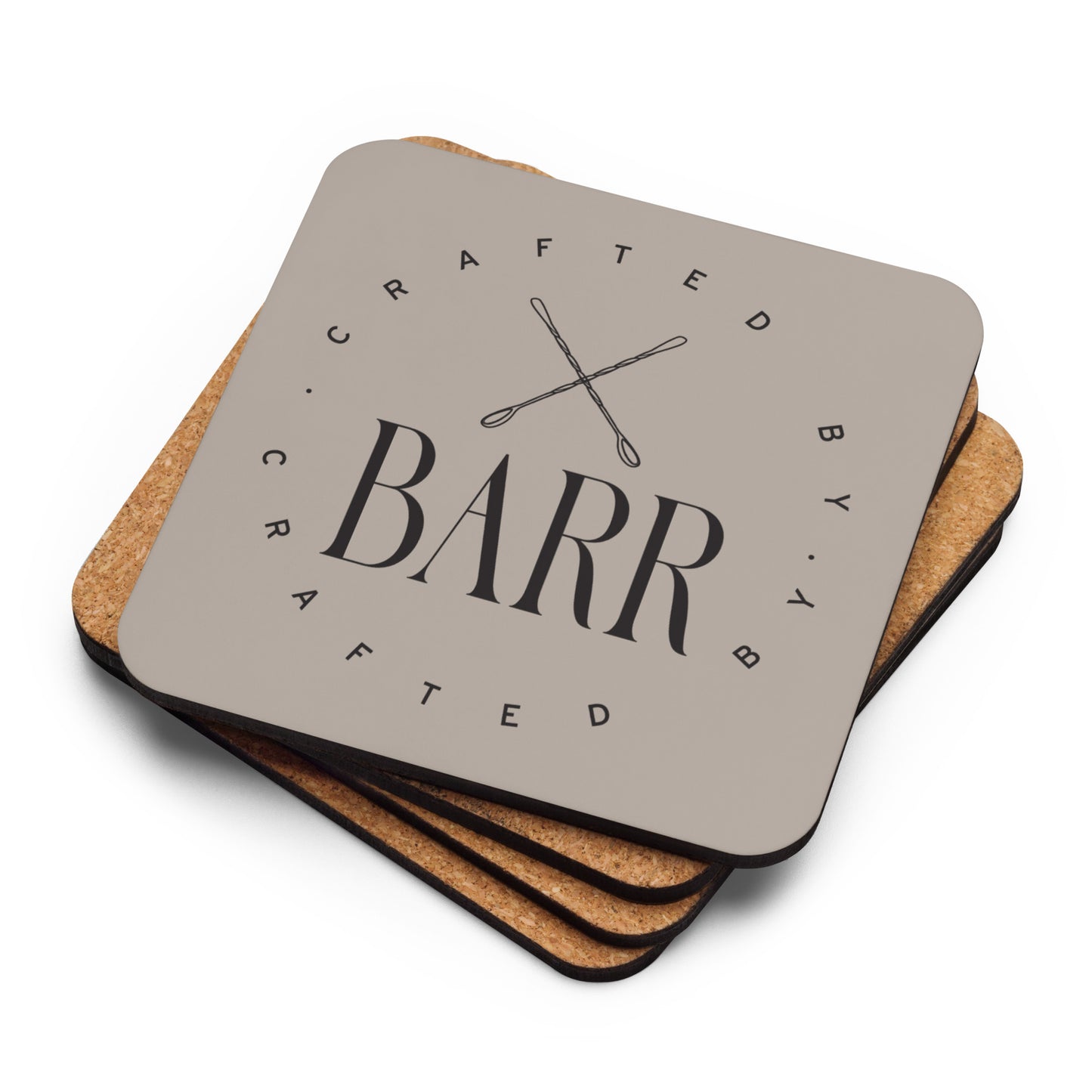 Crafted By Barr Cork-back coaster